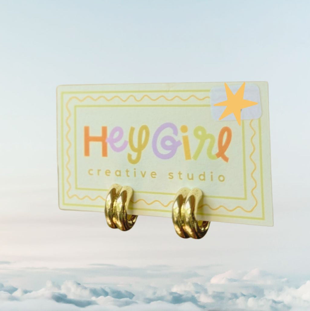 Gold double band hoops