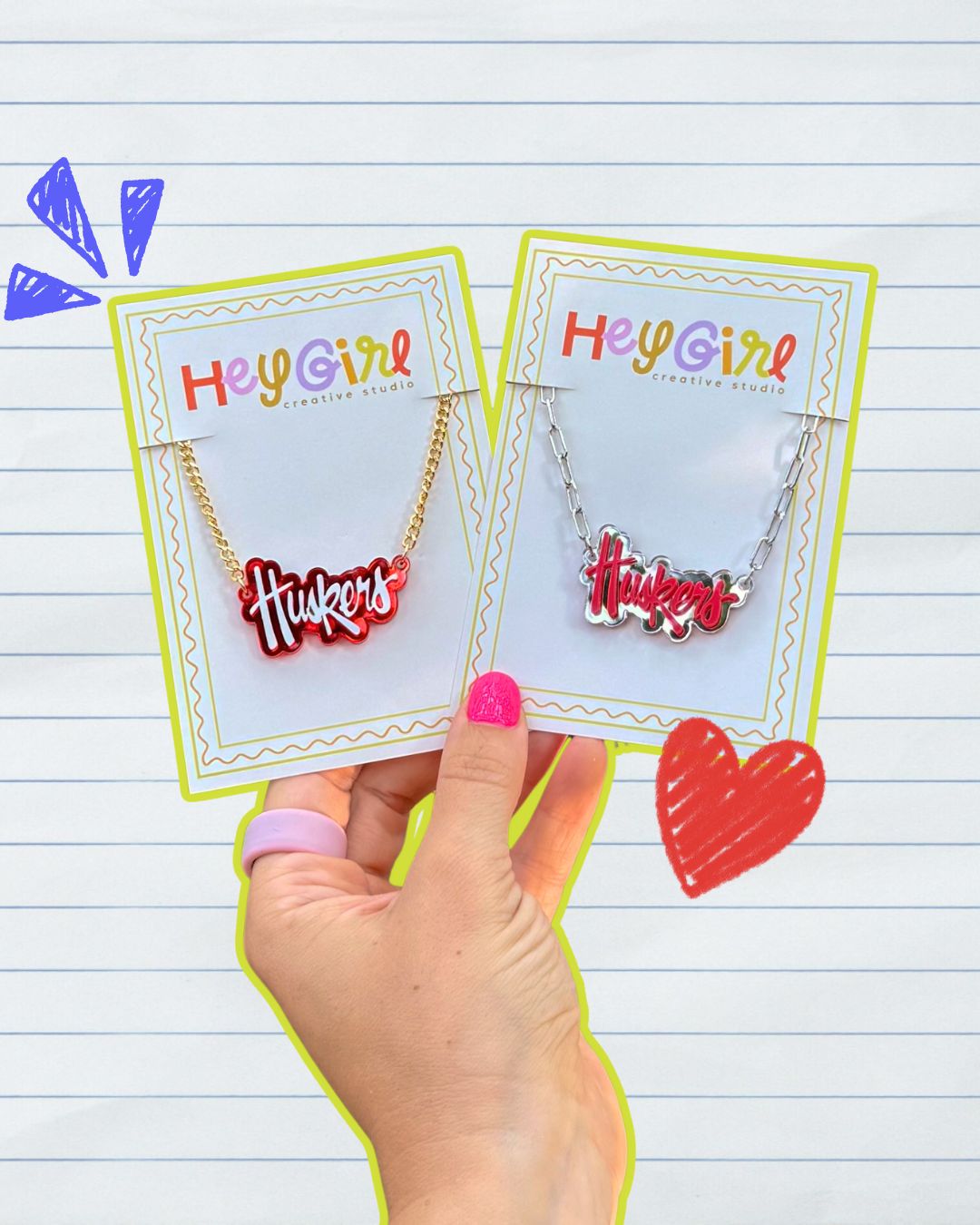 Cornhusker cuties: spirit script necklace!