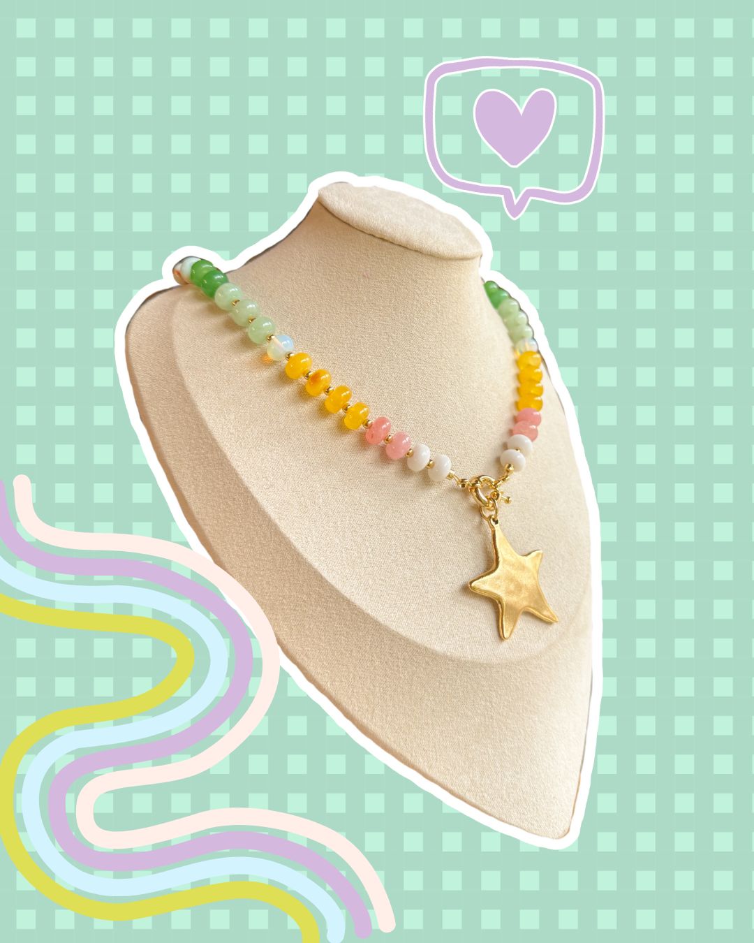 Beaded star necklace